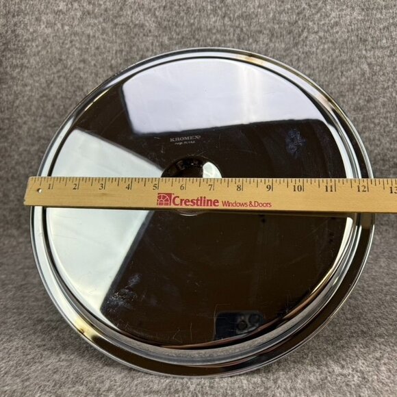 ✅Kromex Chrome & Brass Serving Tray Center handle Mid Centry style Party Event - Picture 6 of 7